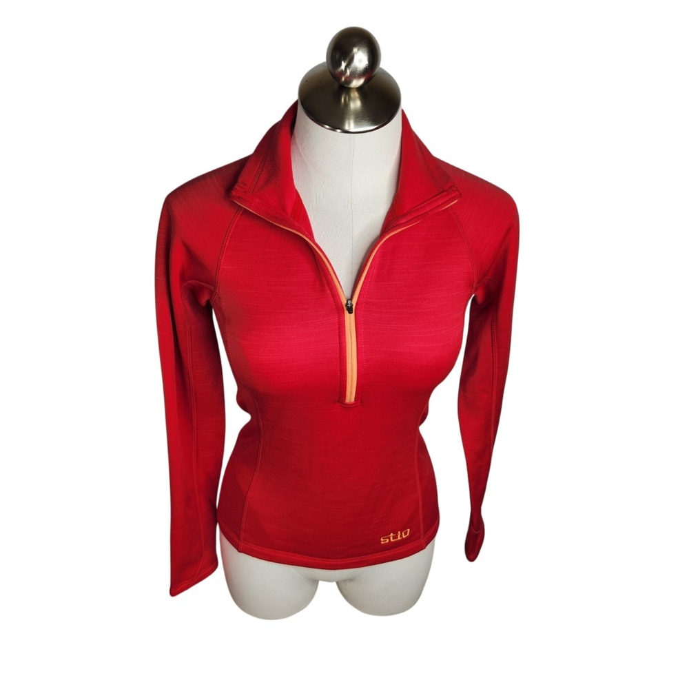 Stio Gannett Peak 1/2 Zip Fleece Pullover Women's‎ XS Red Hiking Camping Outdoor